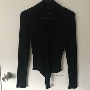 AQUA Choker Neck Bodysuit